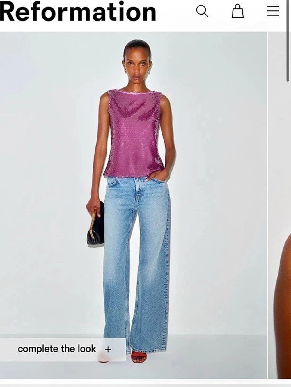 Reformation Lisa Knit Top Sequin Tank Top in Pink